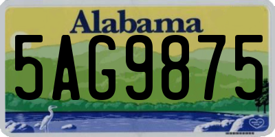 AL license plate 5AG9875