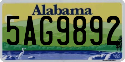 AL license plate 5AG9892
