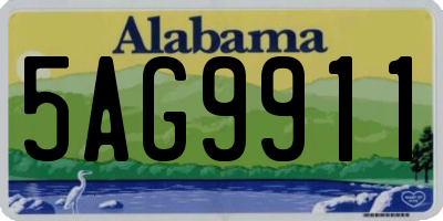 AL license plate 5AG9911