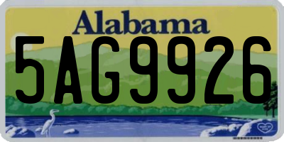 AL license plate 5AG9926