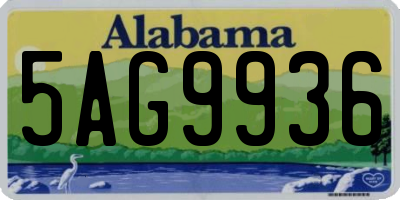 AL license plate 5AG9936