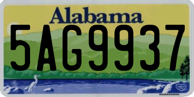 AL license plate 5AG9937
