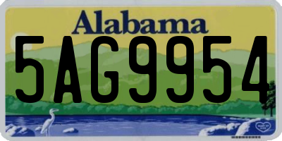 AL license plate 5AG9954