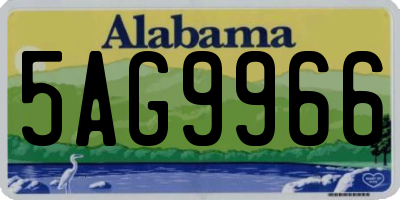 AL license plate 5AG9966