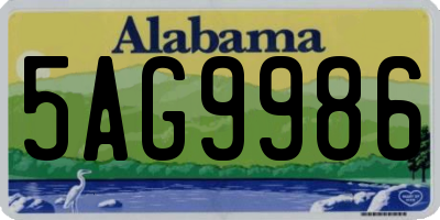 AL license plate 5AG9986