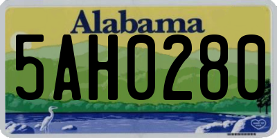 AL license plate 5AH0280