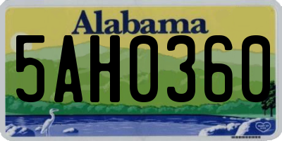 AL license plate 5AH0360
