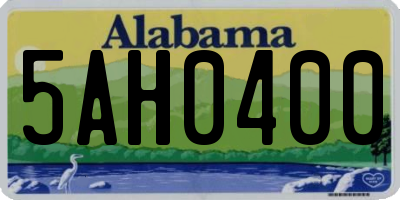 AL license plate 5AH0400