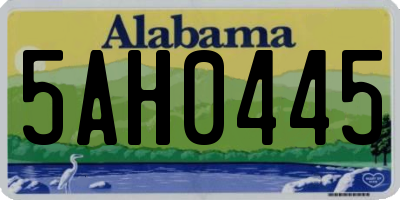 AL license plate 5AH0445