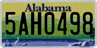 AL license plate 5AH0498