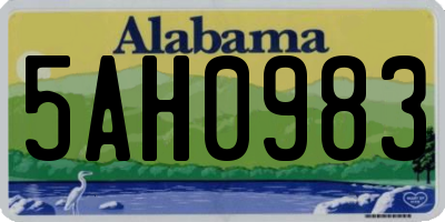 AL license plate 5AH0983
