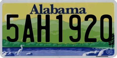 AL license plate 5AH1920