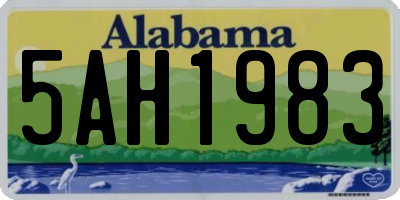 AL license plate 5AH1983