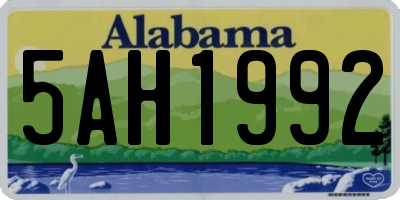 AL license plate 5AH1992