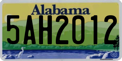 AL license plate 5AH2012