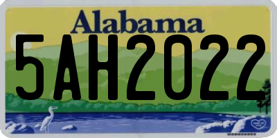 AL license plate 5AH2022