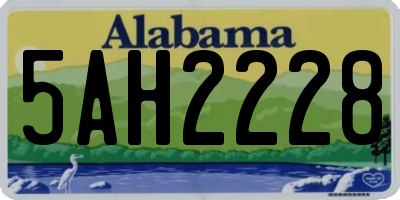 AL license plate 5AH2228