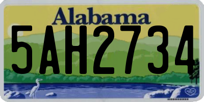 AL license plate 5AH2734