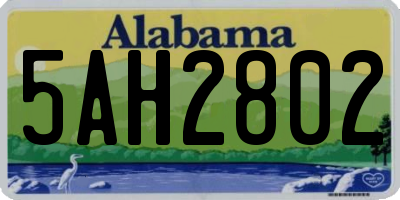 AL license plate 5AH2802