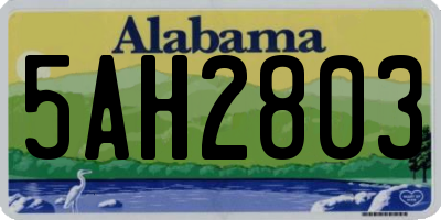 AL license plate 5AH2803