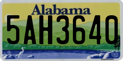 AL license plate 5AH3640