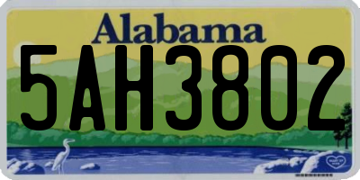 AL license plate 5AH3802
