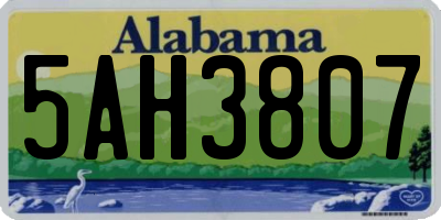 AL license plate 5AH3807