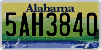 AL license plate 5AH3840