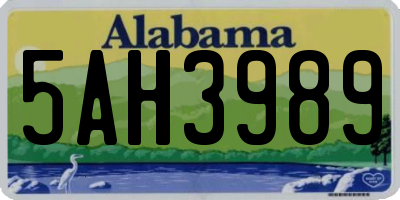 AL license plate 5AH3989
