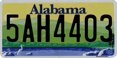 AL license plate 5AH4403