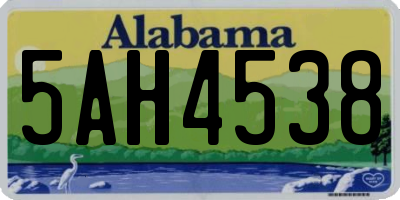 AL license plate 5AH4538