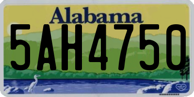 AL license plate 5AH4750