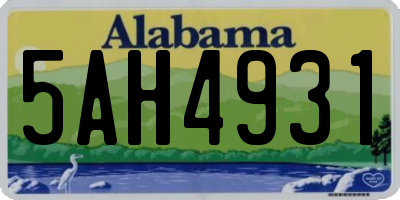 AL license plate 5AH4931