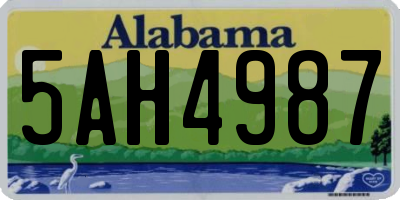 AL license plate 5AH4987