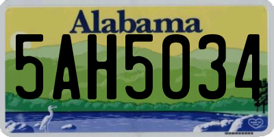 AL license plate 5AH5034