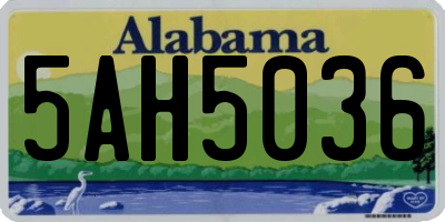 AL license plate 5AH5036