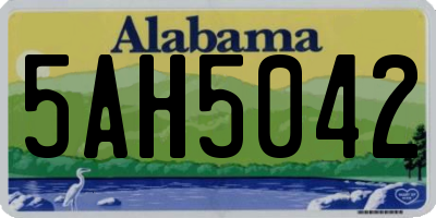 AL license plate 5AH5042