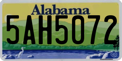 AL license plate 5AH5072