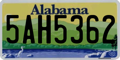 AL license plate 5AH5362
