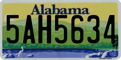 AL license plate 5AH5634
