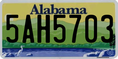 AL license plate 5AH5703