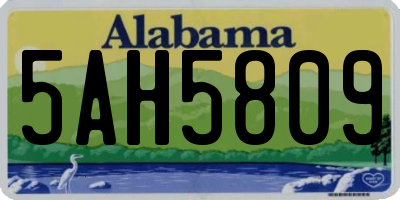 AL license plate 5AH5809