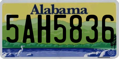 AL license plate 5AH5836