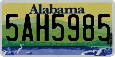 AL license plate 5AH5985