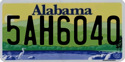 AL license plate 5AH6040