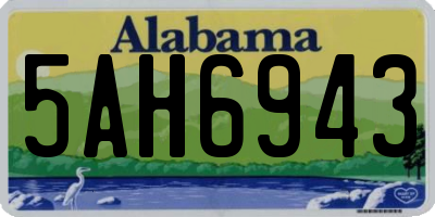 AL license plate 5AH6943