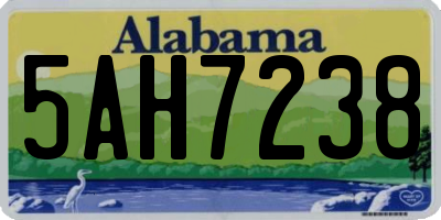 AL license plate 5AH7238