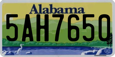 AL license plate 5AH7650