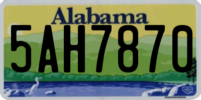 AL license plate 5AH7870
