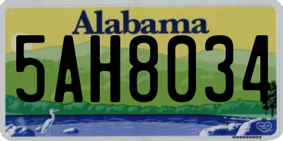 AL license plate 5AH8034